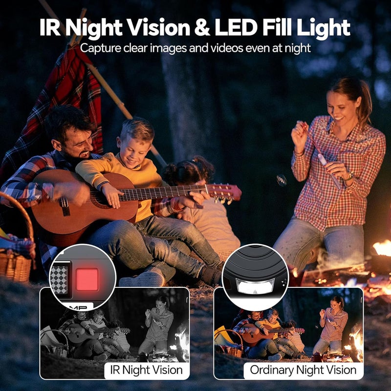 FIREFOTO Camcorder Video Camera, 5K Video Cameras for Filming Night Vision Vlogging Camera for YouTube with 3" Touch Screen, Digital Camcorder with 16X Zoom Wifi Microphone Remote Tripod 64GB Card 2 Batteries - Image 3